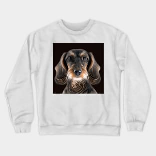 A Fractal Design of A Miniature Wire Hair Dachshund Crewneck Sweatshirt